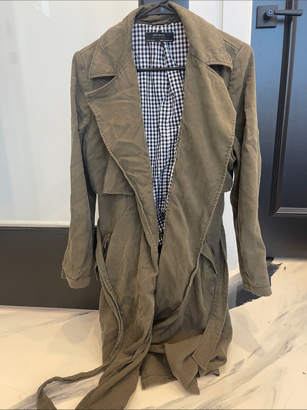 Zara Womens Olive Green Trench Coat